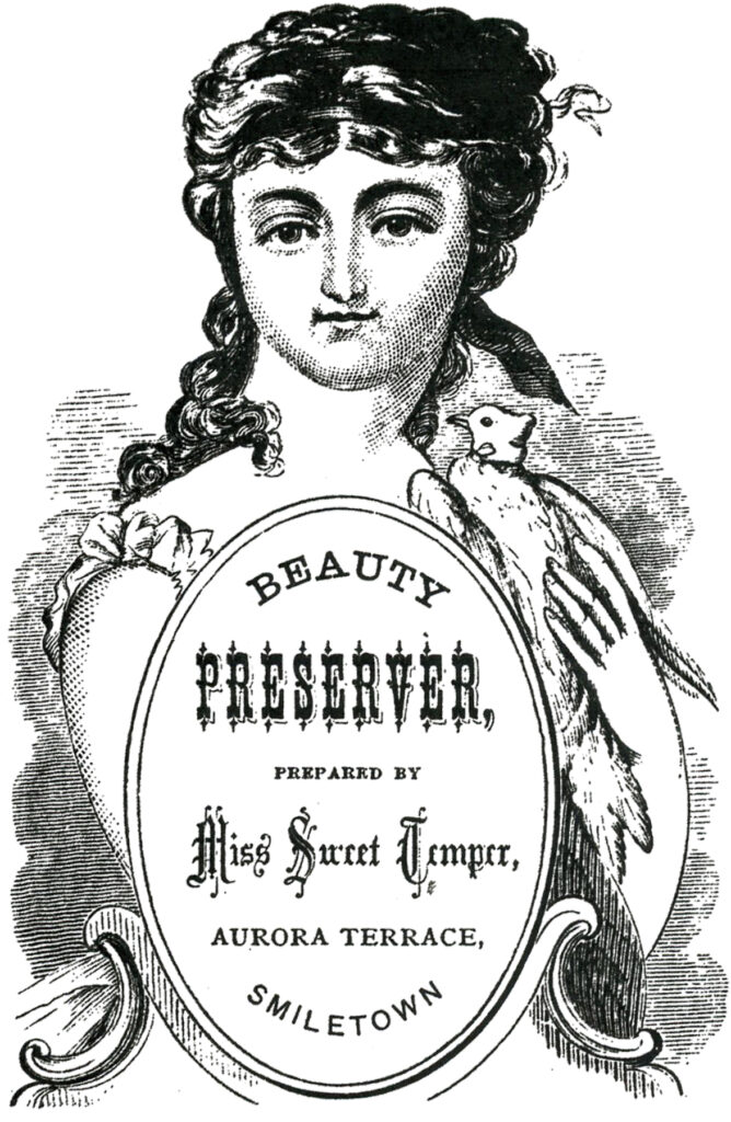 beauty product advertising label image