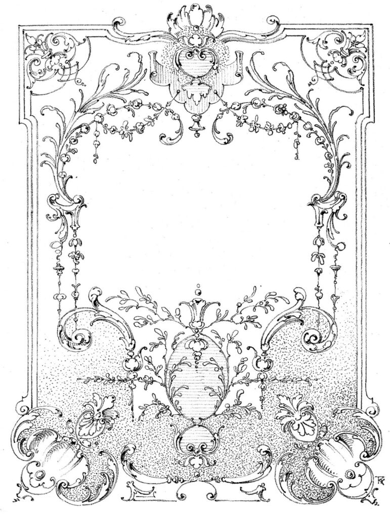 vintage scroll rectangular frame image