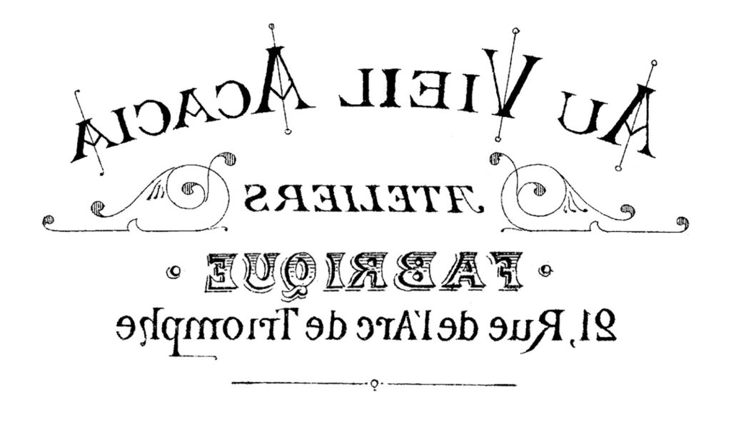 French Typography Reverse Transfer Image