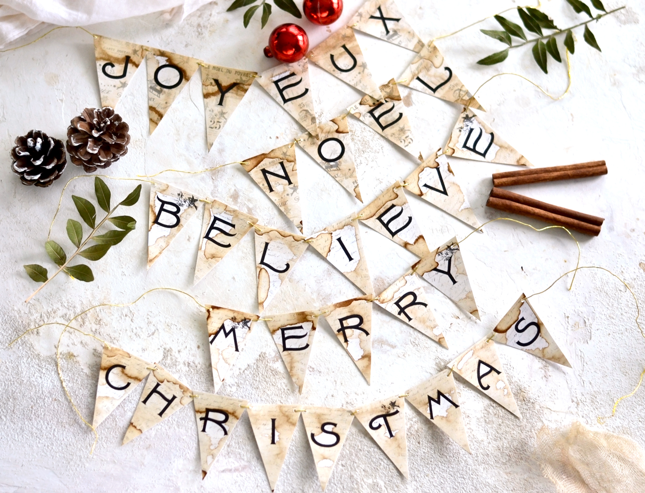 Christmas banners with different words 