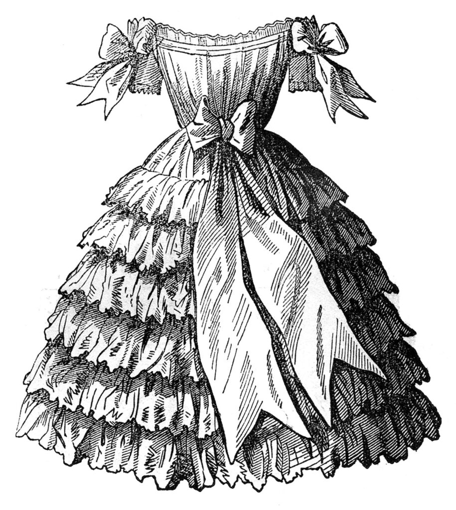 Victorian Girl's Dress Clipart