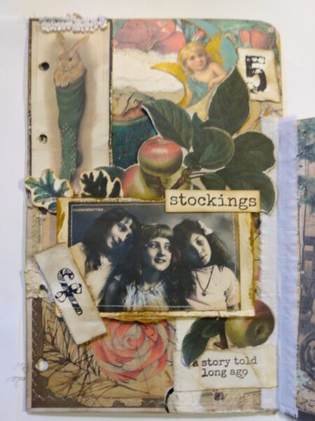Junk journal page with Christmas Lore theme