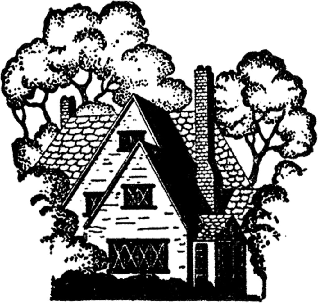 Vintage Tudor Cottage Sketch Image