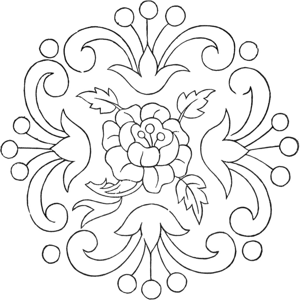 Rose Embroidery Pattern Image
