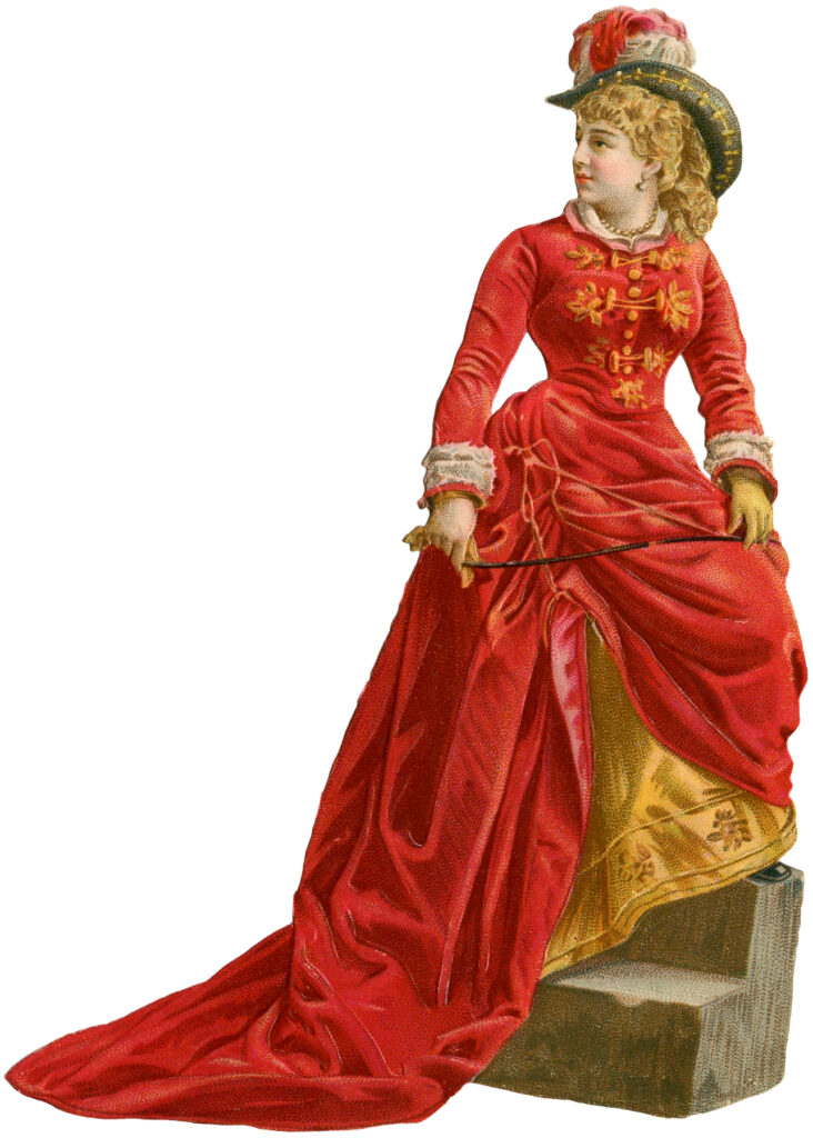 Victorian Lady Red Dress Image