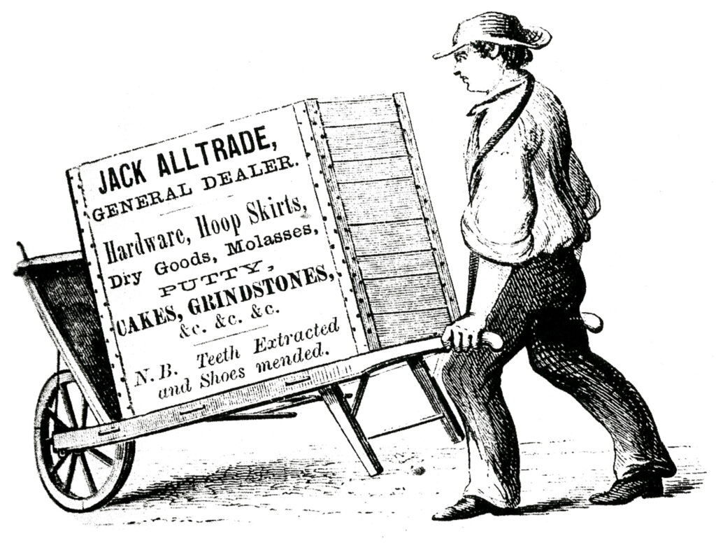 Man with Wheelbarrow Ad Image