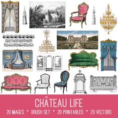 vintage Chateau Life ephemera bundle