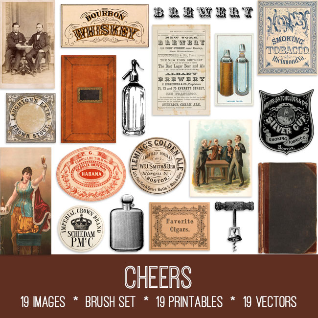 Cheers kit ephemera vintage images