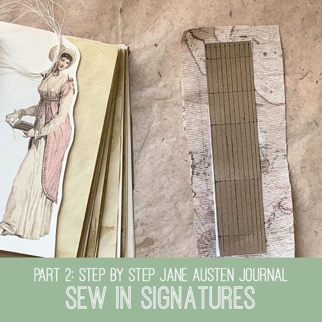 Jane Austen journal tutorial sew in signatures