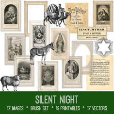 vintage Silent Night ephemera bundle