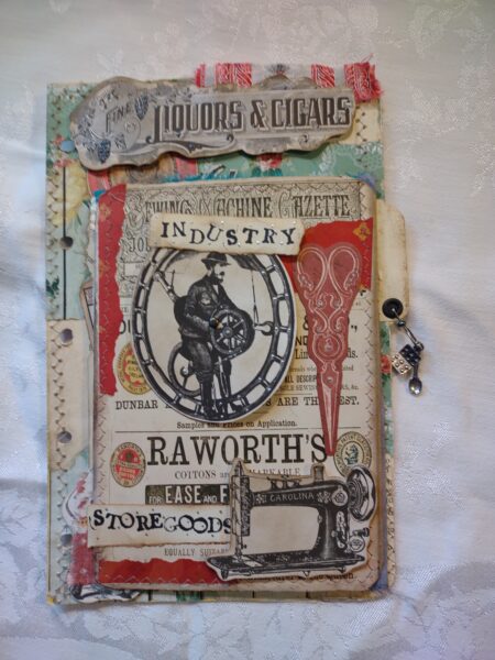 Junk journal spread with industrial images