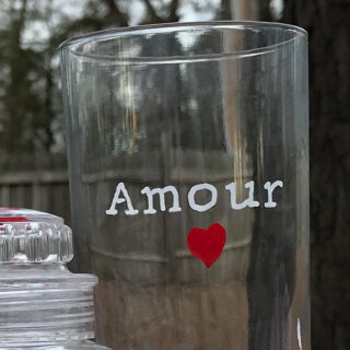 Close up of Lettering on Glassware