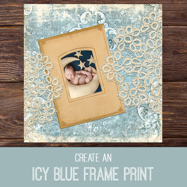 PSE tutorial Icy Blue Frame Print