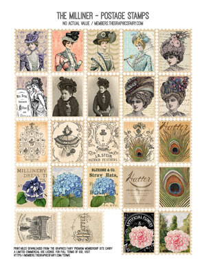 The Milliner Bundle assorted Postage Stamps