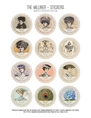 The Milliner Bundle assorted round stickers