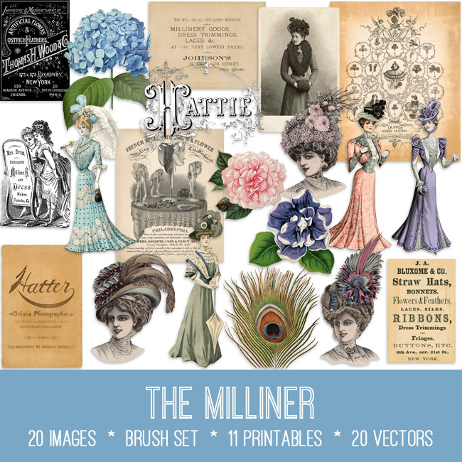The Milliner ephemera vintage images