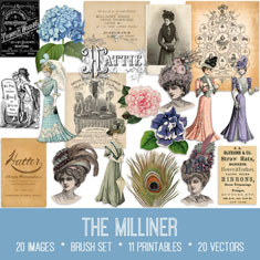 vintage Milliner ephemera bundle