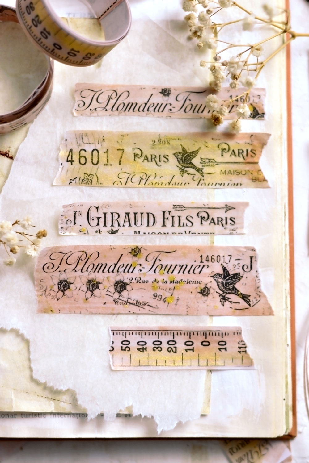 How to Make Vintage Washi Tape at home/ Vintage Script Washi Tape Making 