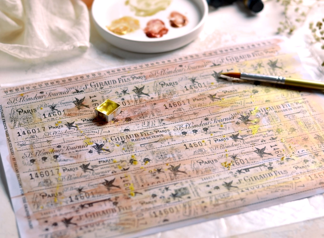Washi paper after painting 