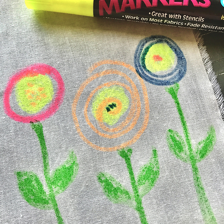 Stenciling With A Fabric Paint Marker - Stencil Stories