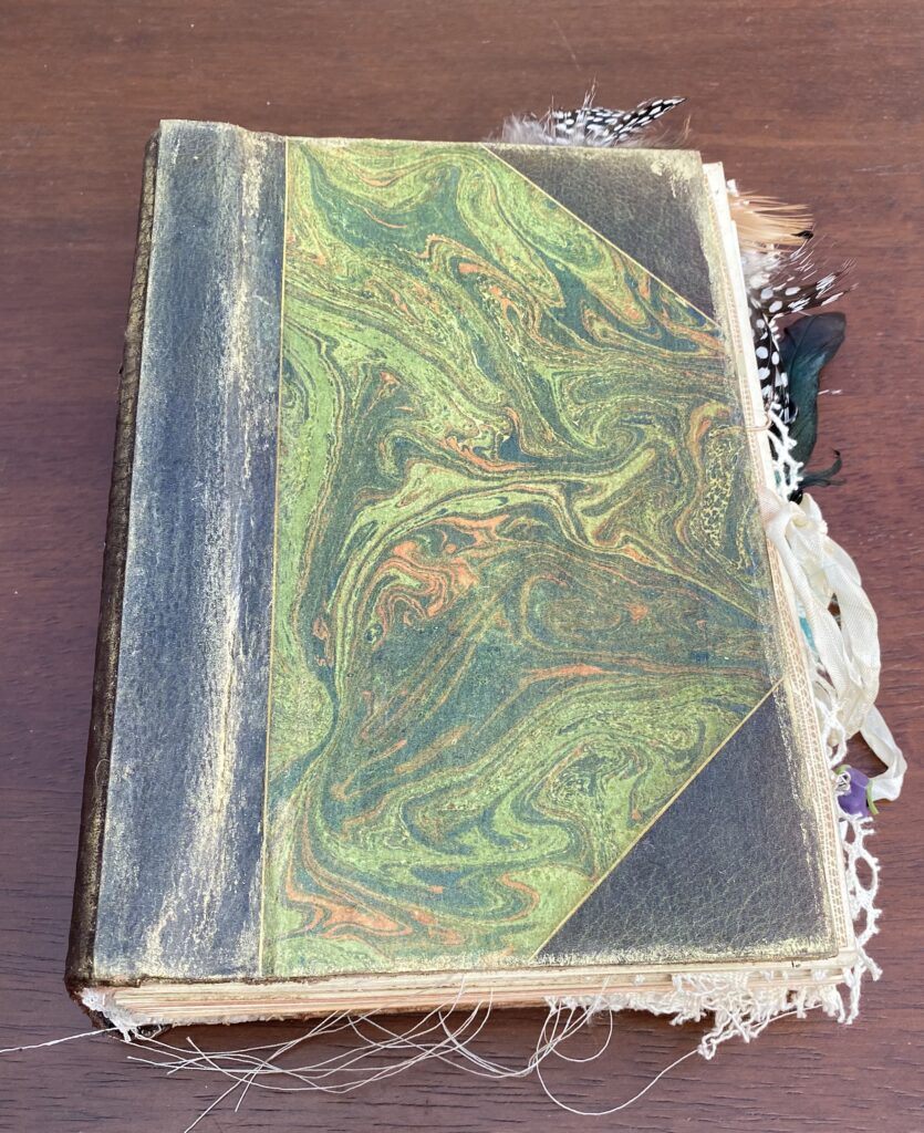 Green marbled junk journal cover