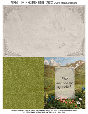 Alpine Life square fold greeting card