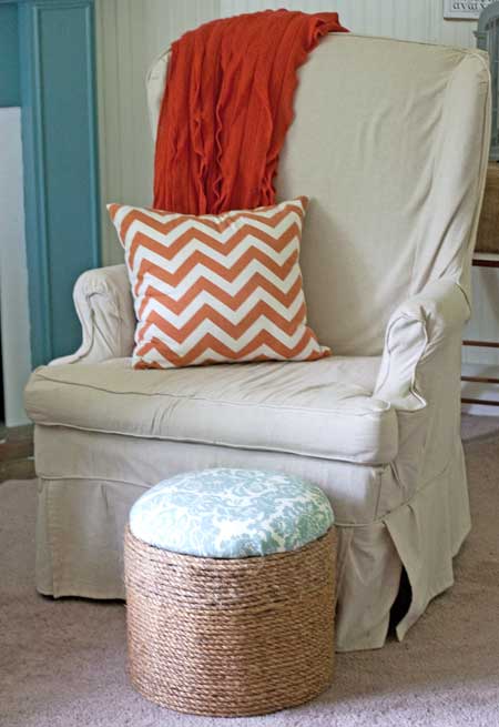 DIY Round Ottoman with Chair