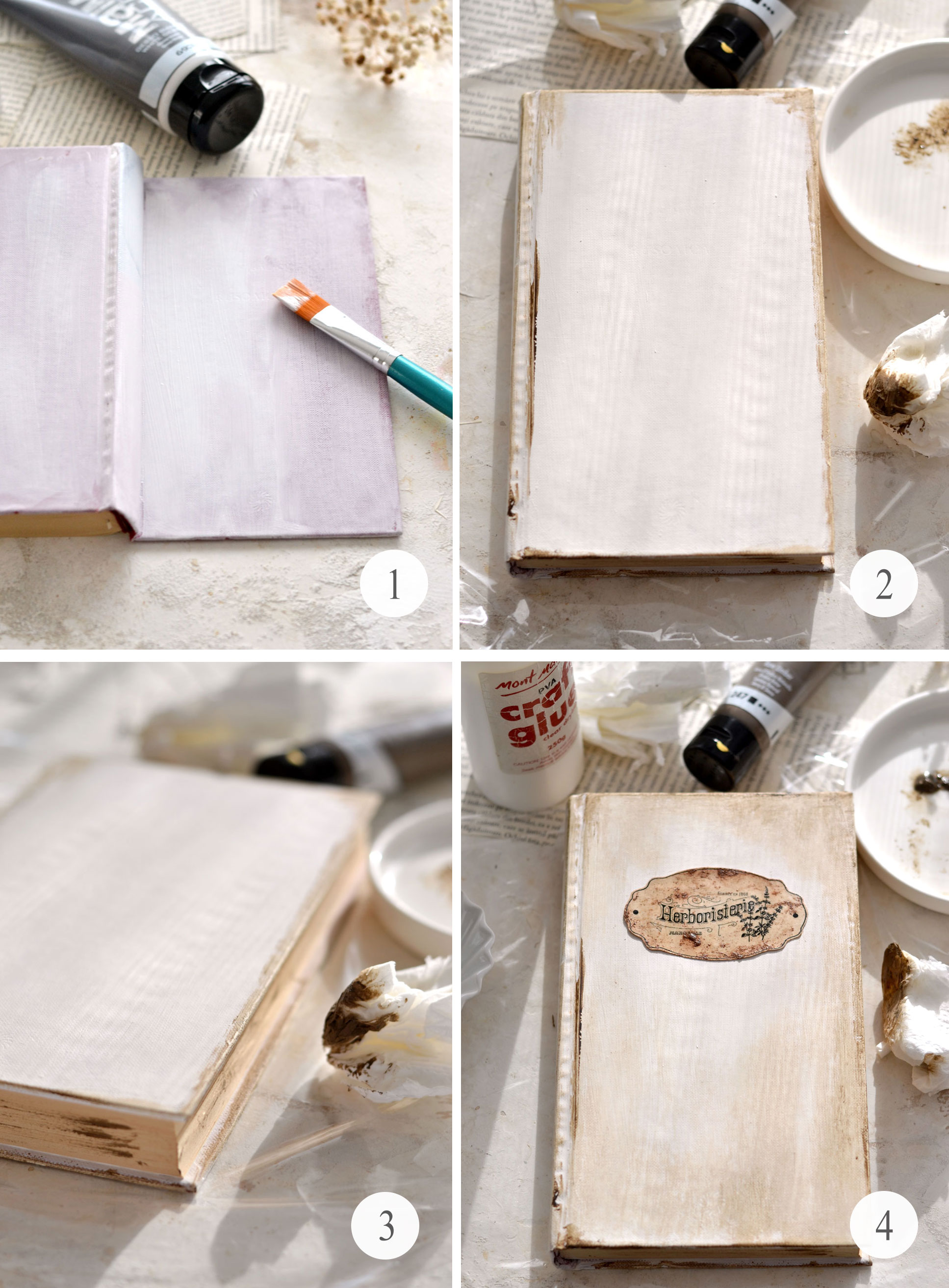 DIY Book Box - painting and distressing the exterior