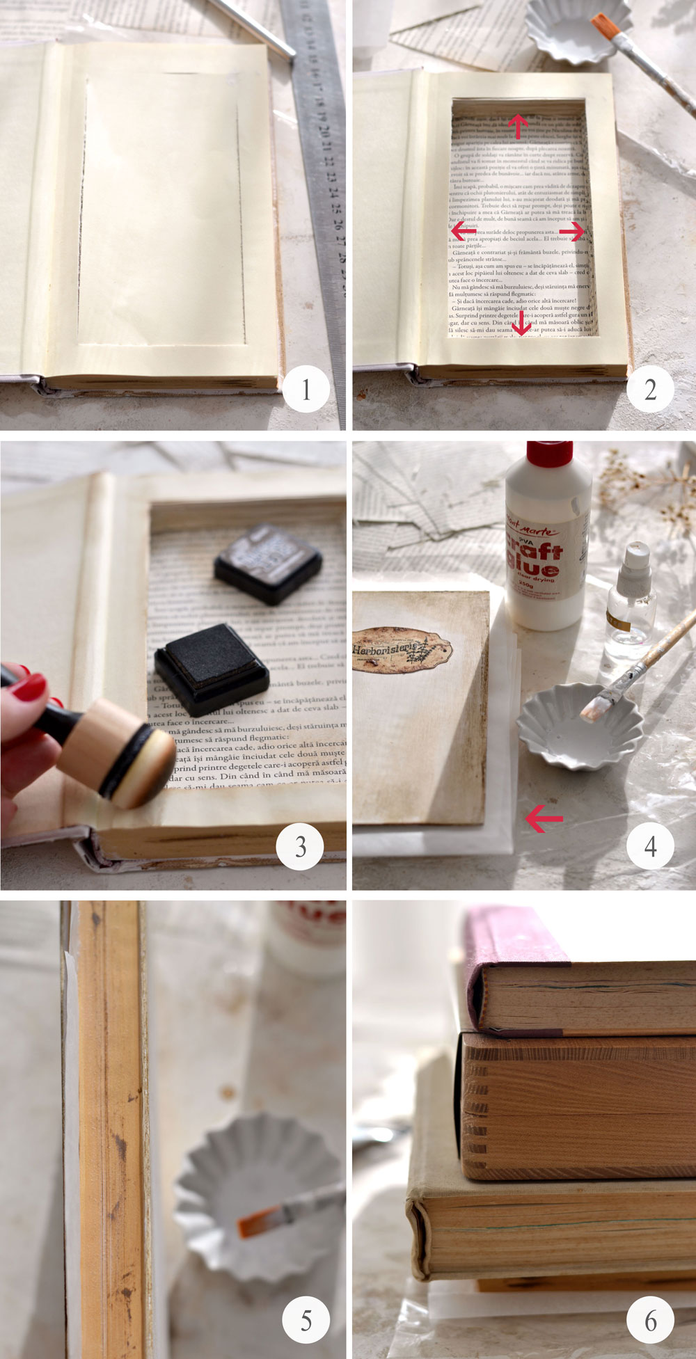 DIY Book Box - consolidating the pages