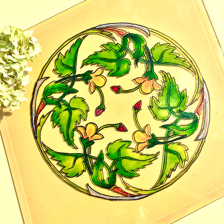 simple designs for glass painting