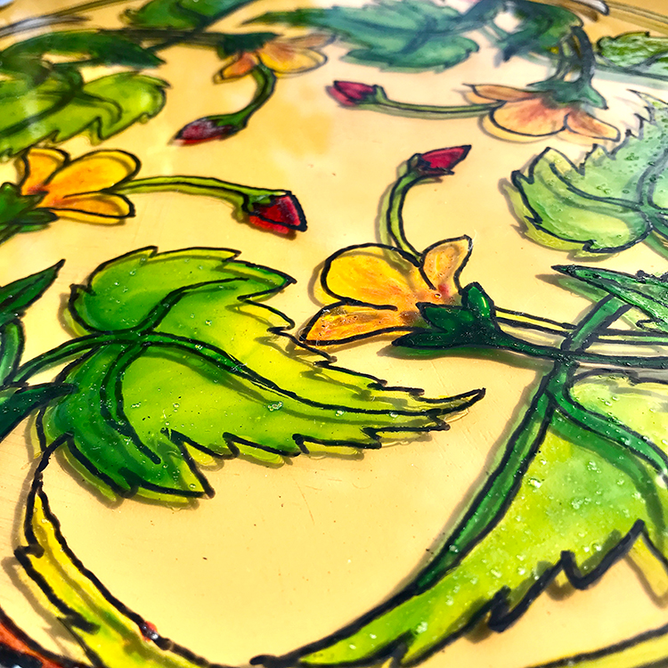 Glass Painting artwork close up