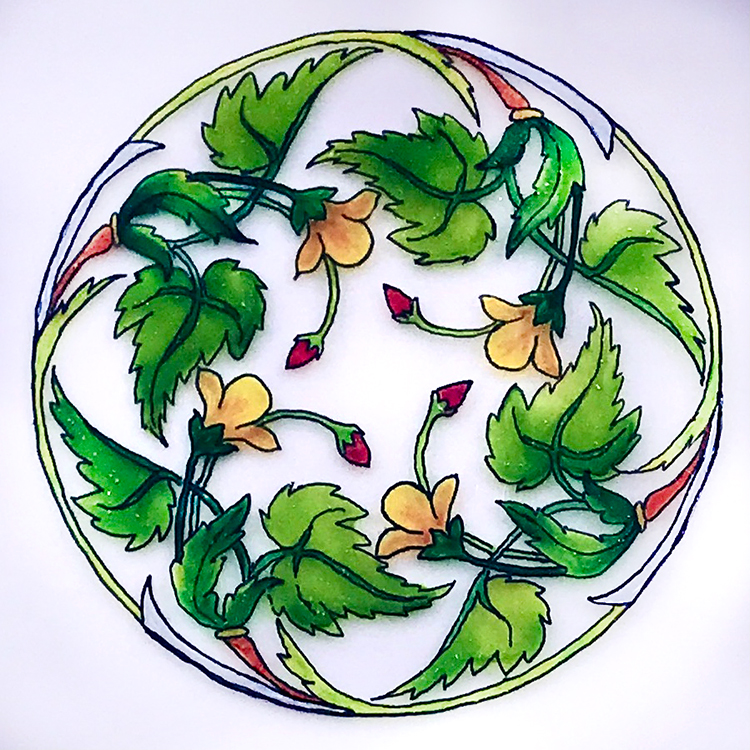 simple designs for glass painting