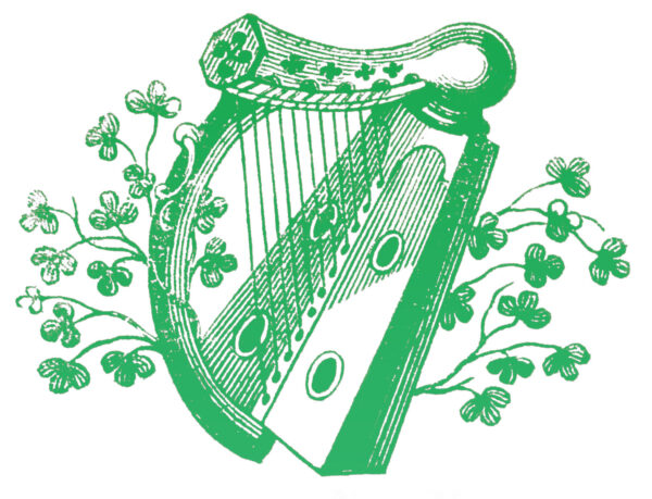 Harp Clipart with Clovers