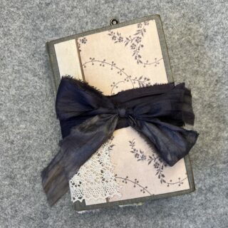 Junk journal Cover with black ribbon