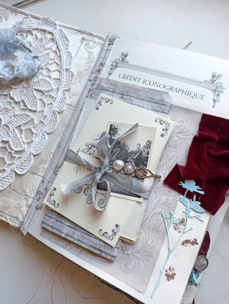 Junk journal spread with ephemera bundle