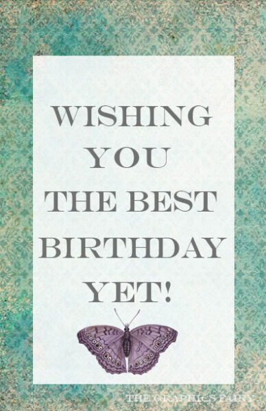 Butterfly themed birthday card image