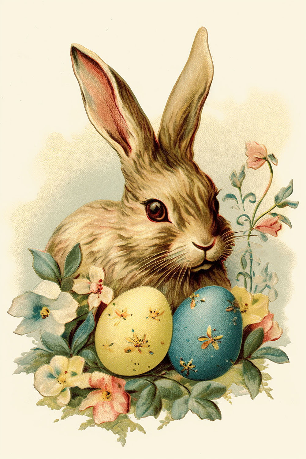 Easter rabbit with eggs
