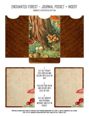 Enchanted Forest journal pocket and insert
