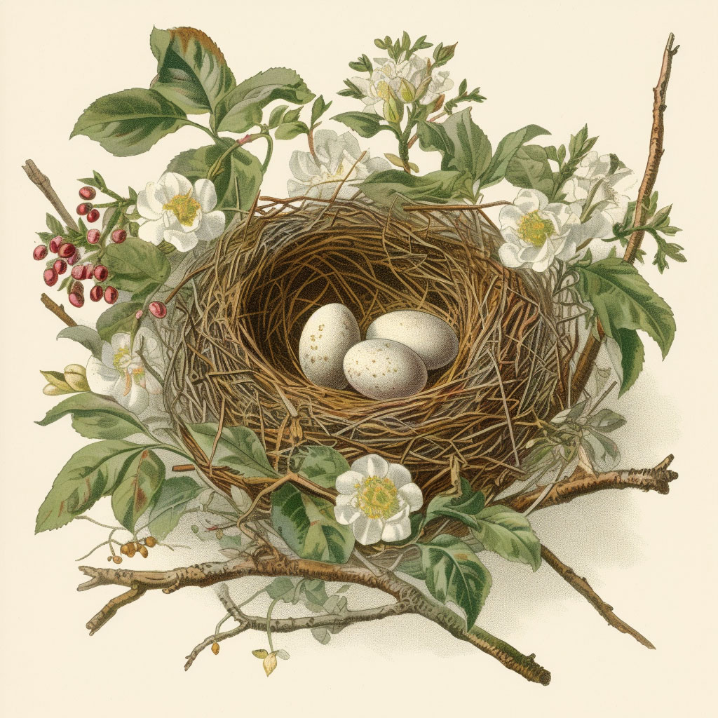 Bird nest with egg clipart, Illustration of a Bird Nest with Egg