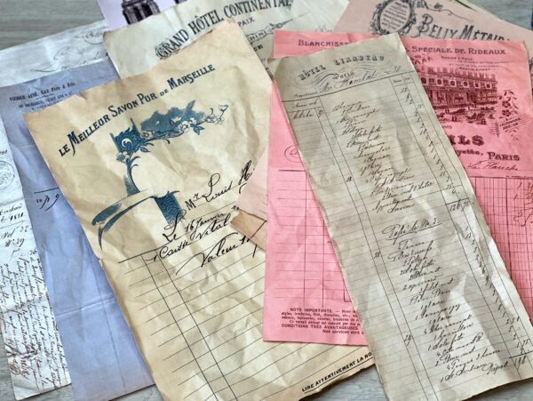 Vintage French invoices