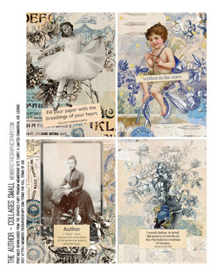 Set of assorted small collages using The Author images