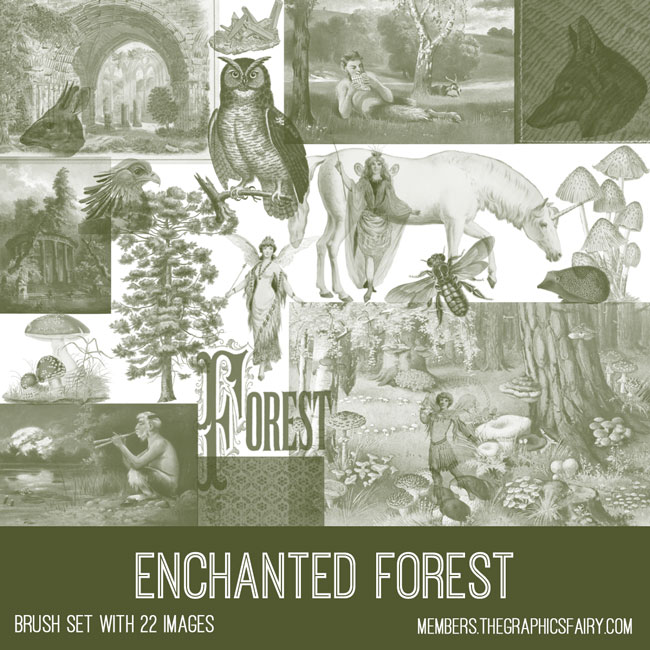 Enchanted Forest ephemera brush set