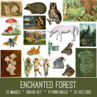 vintage Enchanted Forest ephemera bundle