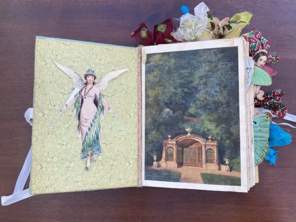 Junk journal spread with fairy image