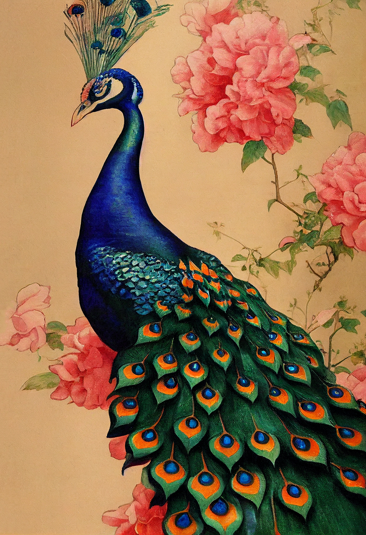 Art Nouveau Peacock Image