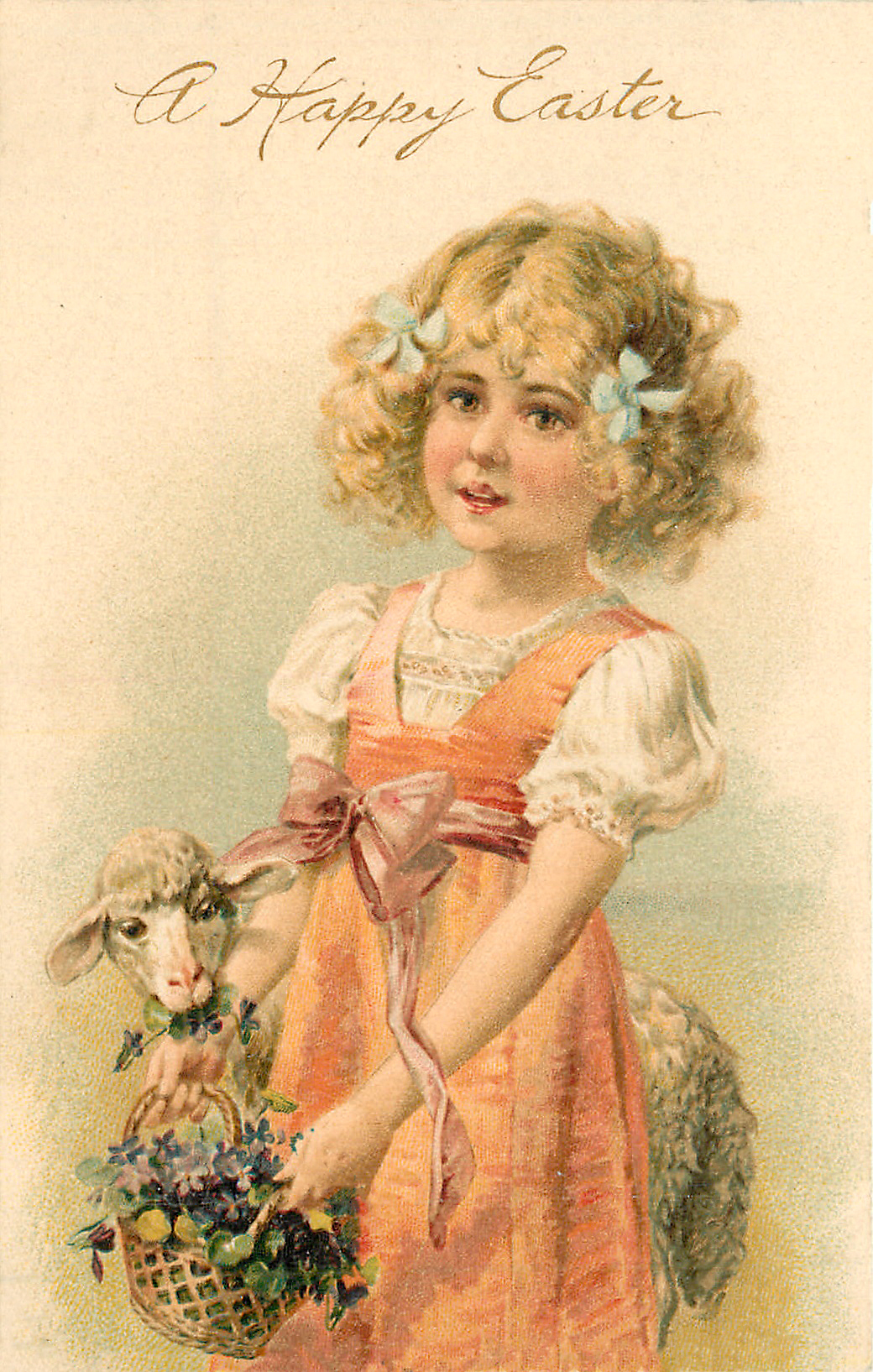 Easter Children with Animals Image