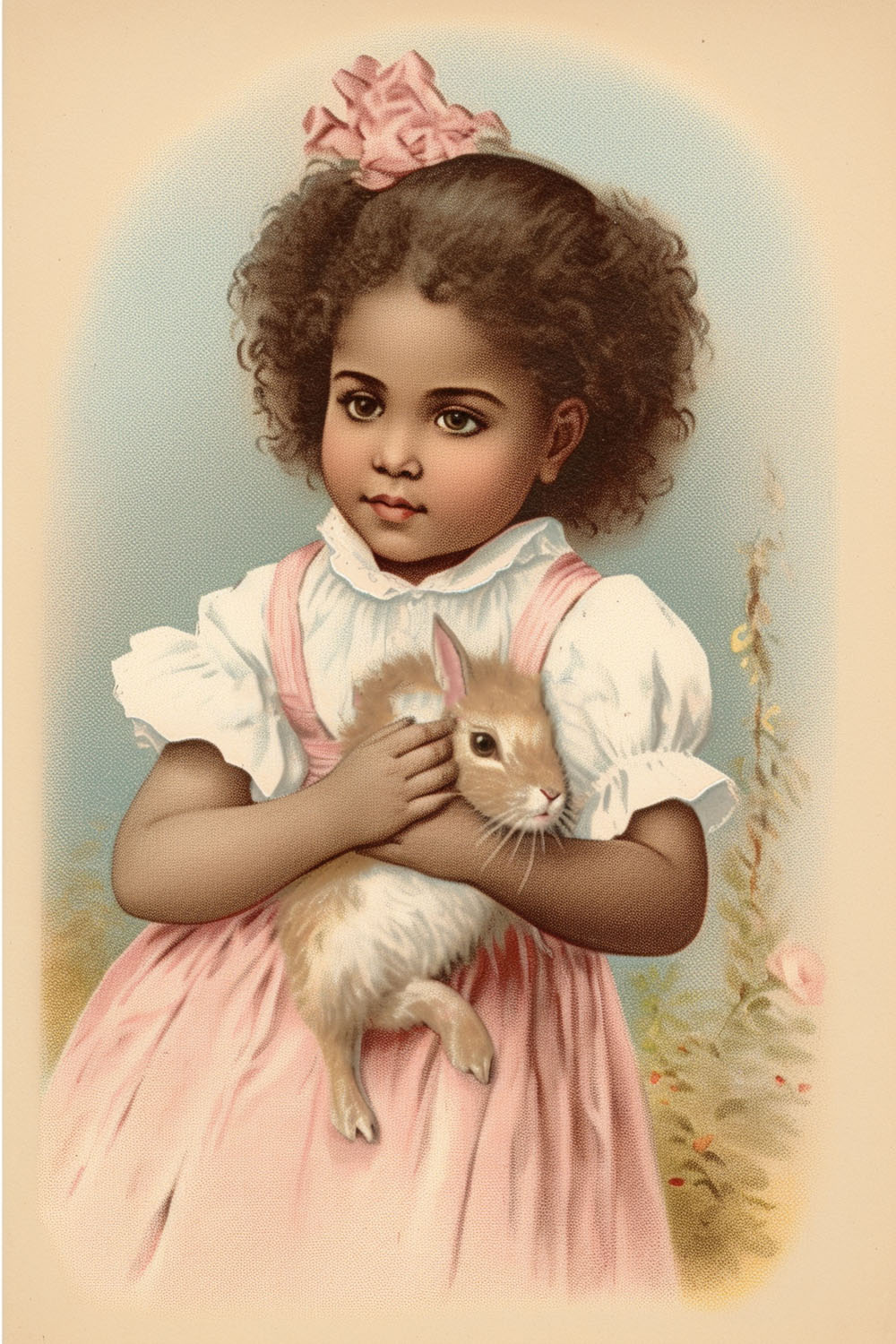 Easter Girl with rabbit