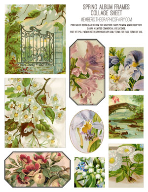 Spring Album Frames Collage Sheet