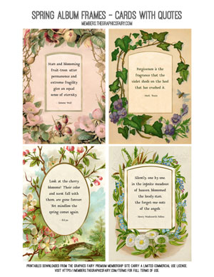Spring Album Frames Assorted Cards with Quotes