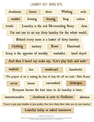 Laundry Day Printable Word Bits